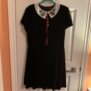Hell Bunny Velvet Dress 2x with Green Cherries